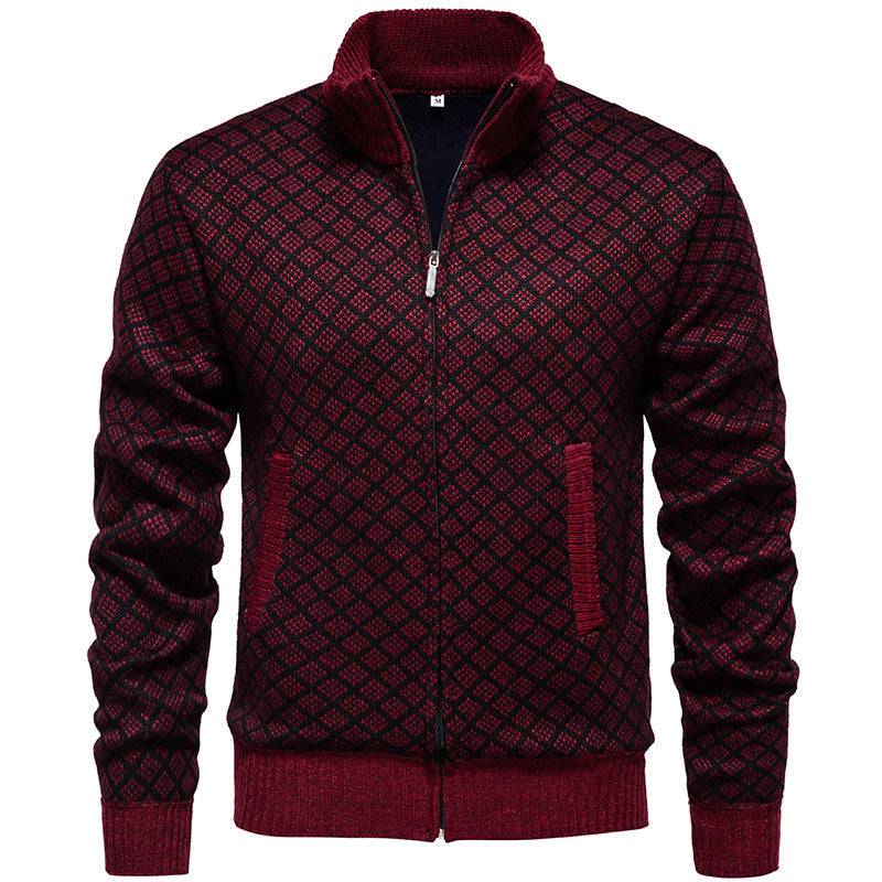 Herren sportliche Strickjacke mit modernem Muster ModeGeist