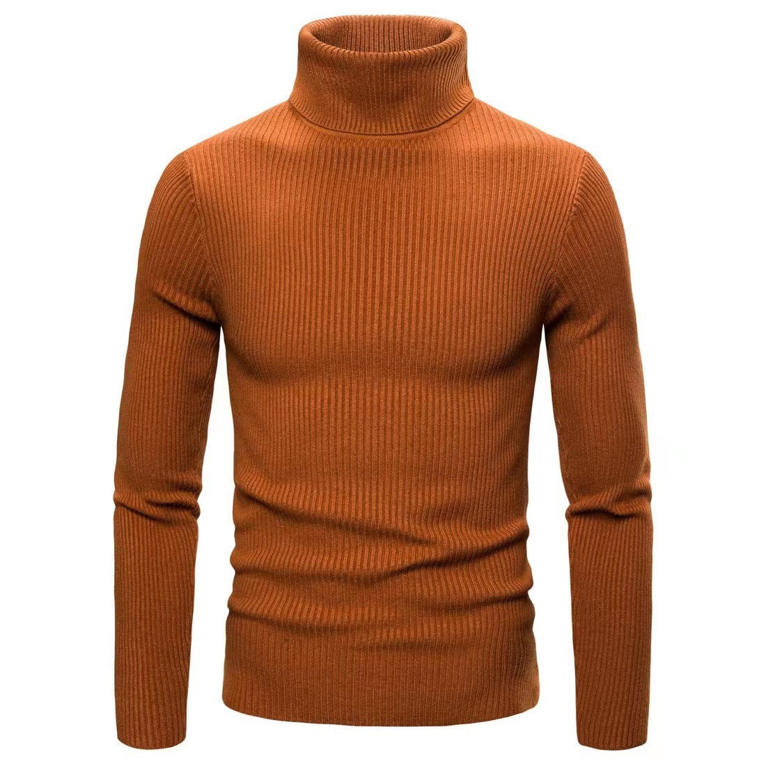 Herren hochwertiger Rollkragenpullover aus feinem Rippstrick ModeGeist