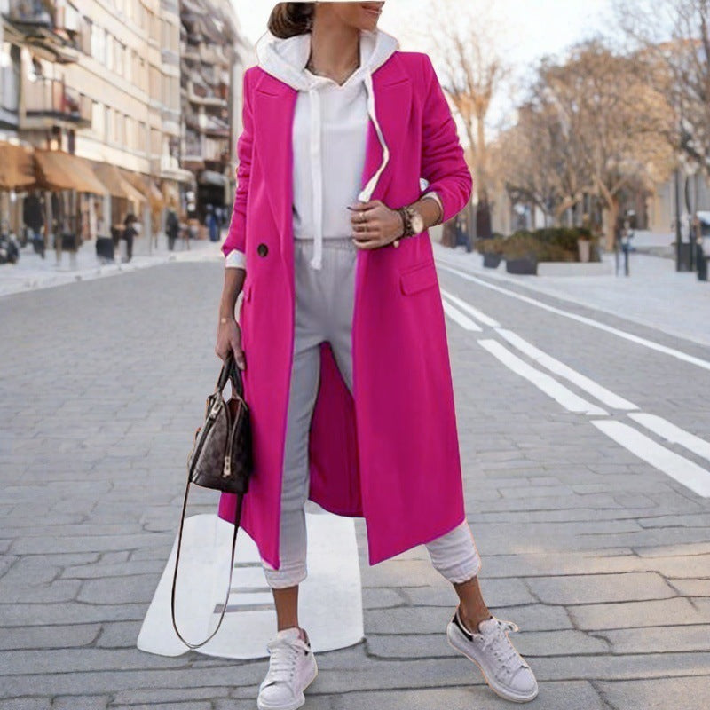Damen eleganter trenchcoat mit Kapuze ModeGeist