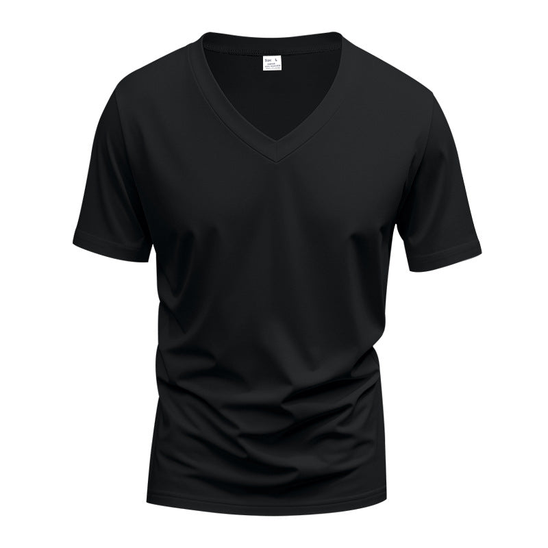 Herren V-Ausschnitt T-Shirt aus atmungsaktivem Baumwollmix mit modernem Schnitt ModeGeist