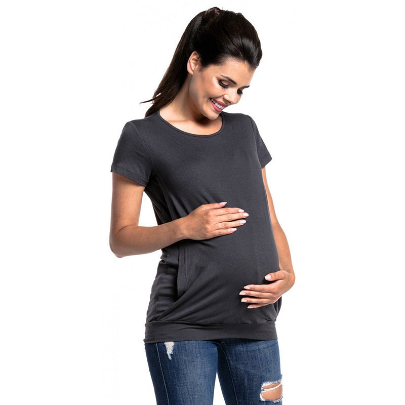 Damen Umstandsshirt mit praktischem Wickelschnitt ModeGeist