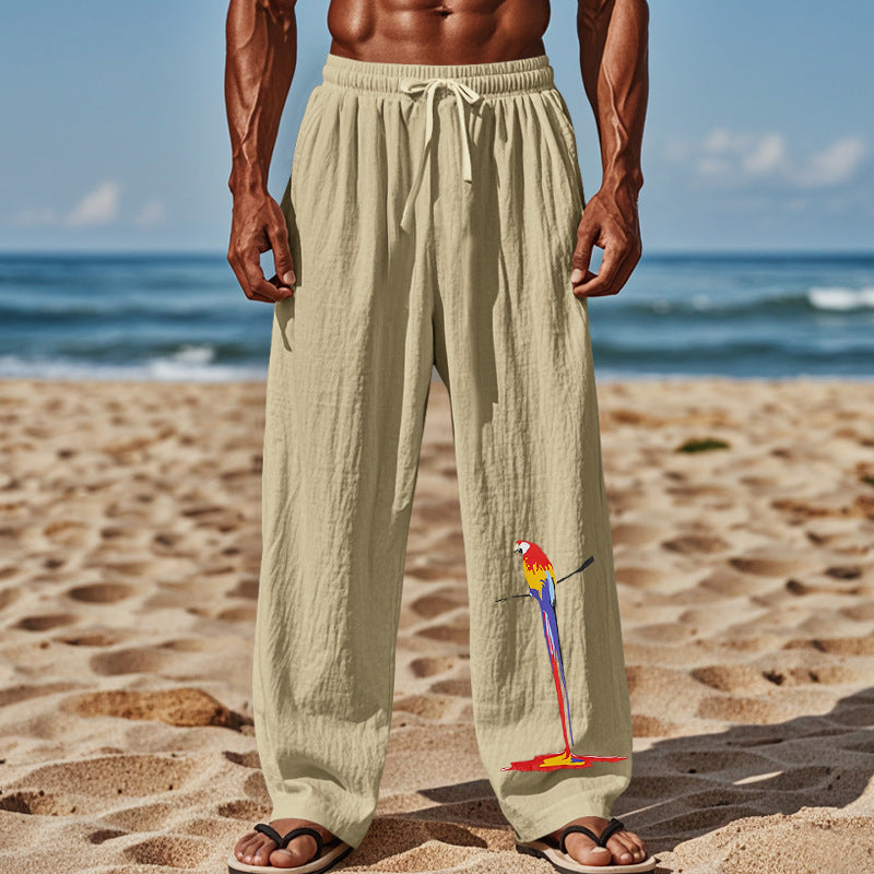 Herren Strandhose aus leichtem, atmungsaktivem Gewebe mit buntem Print ModeGeist