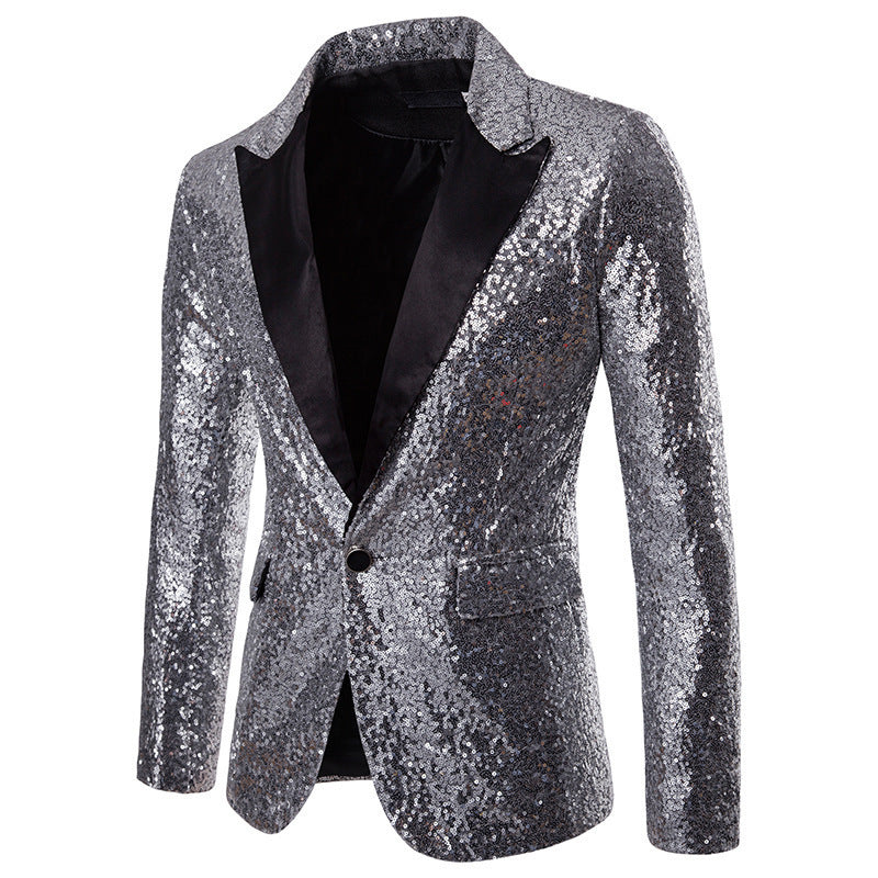 Herren Pailletten-Blazer mit modernem Schnitt und luxuriösem Glanz ModeGeist