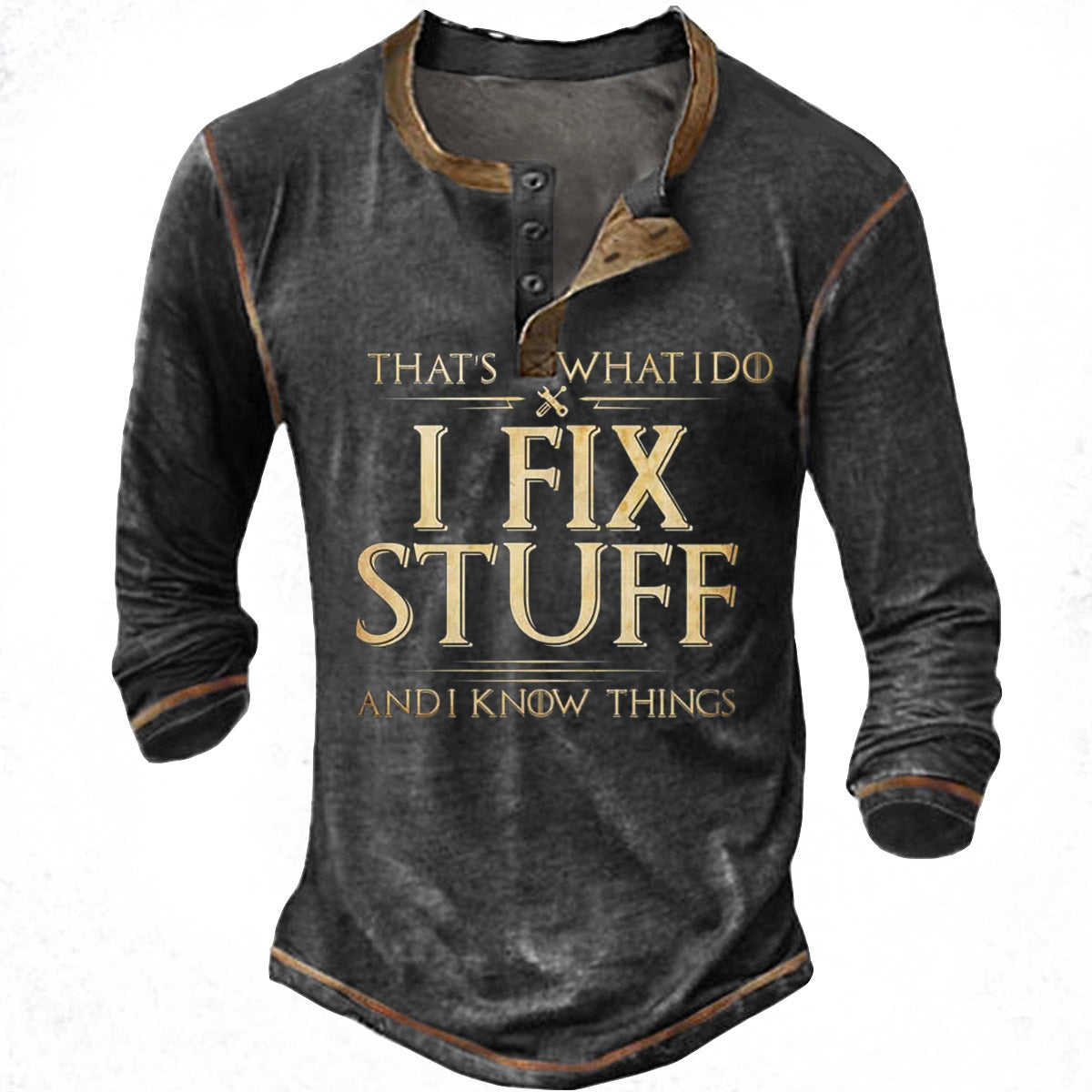Herren lässiges Langarmshirt mit motivierendem Druck ModeGeist