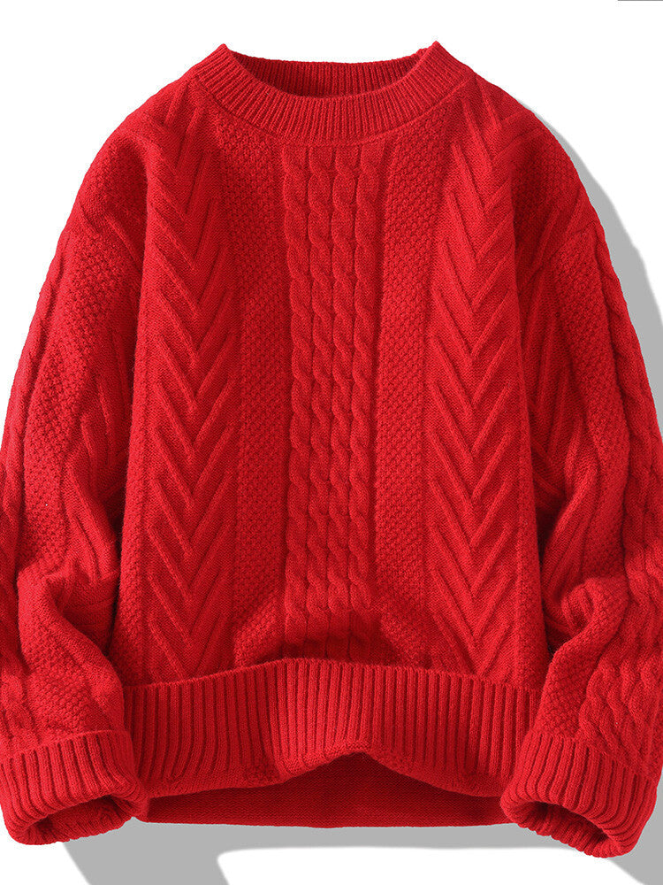 Herren Strickpullover mit modernen Zopf- und Rippstrukturen ModeGeist