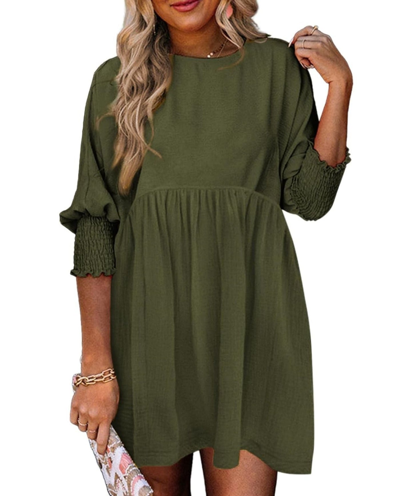 Elegantes, lässiges Damen-Minikleid mit Rüschen und lockerer Passform von MODEGEIST