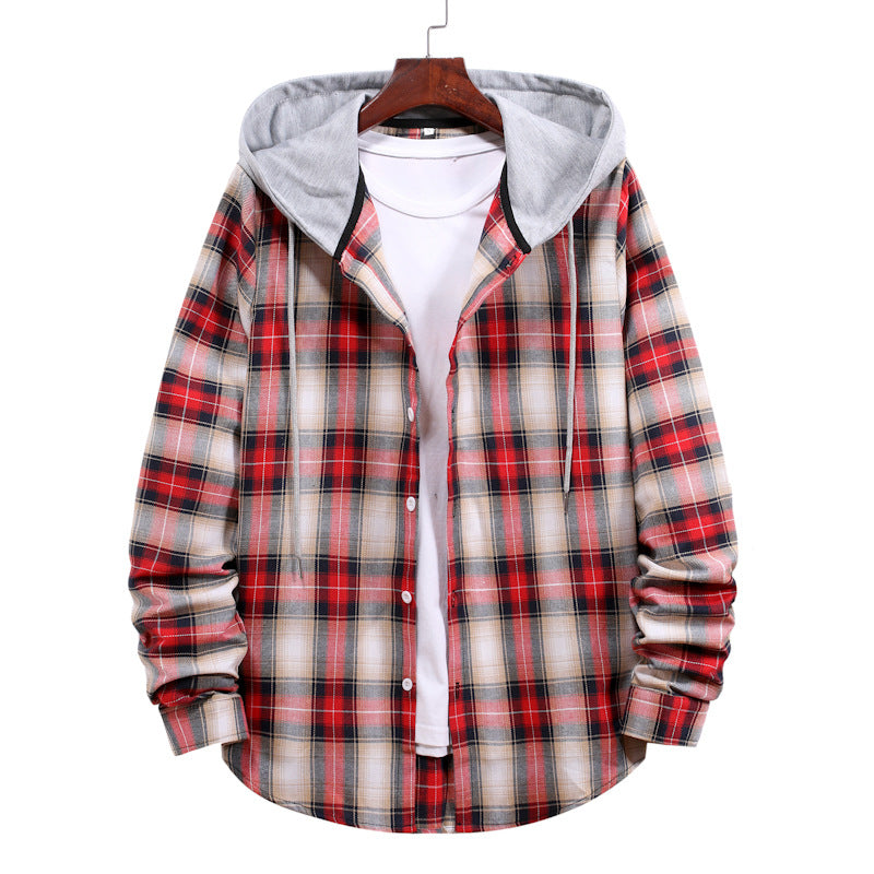 Damen Karierte Flanelljacke mit Kapuze ModeGeist