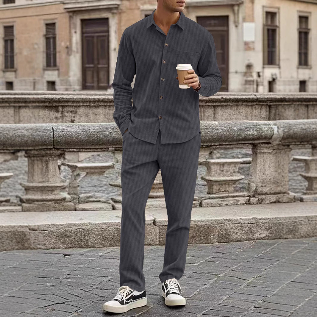Herren elegantes Freizeitanzug mit stilvollem Hemd und bequemer Hose ModeGeist