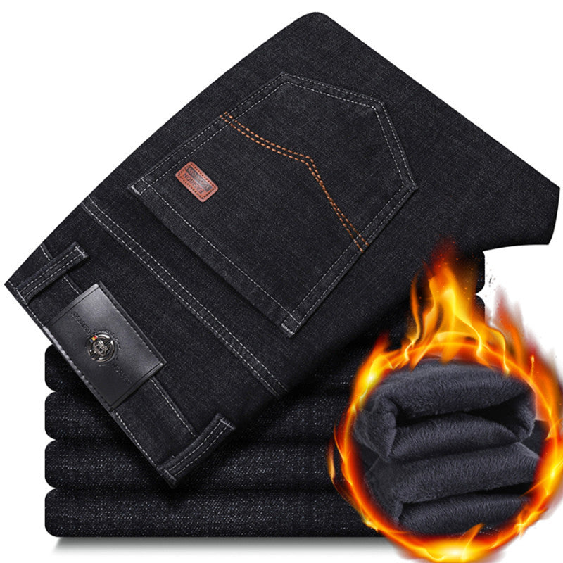 Herren warme gefütterte Jeanshose mit klassischem Schnitt ModeGeist