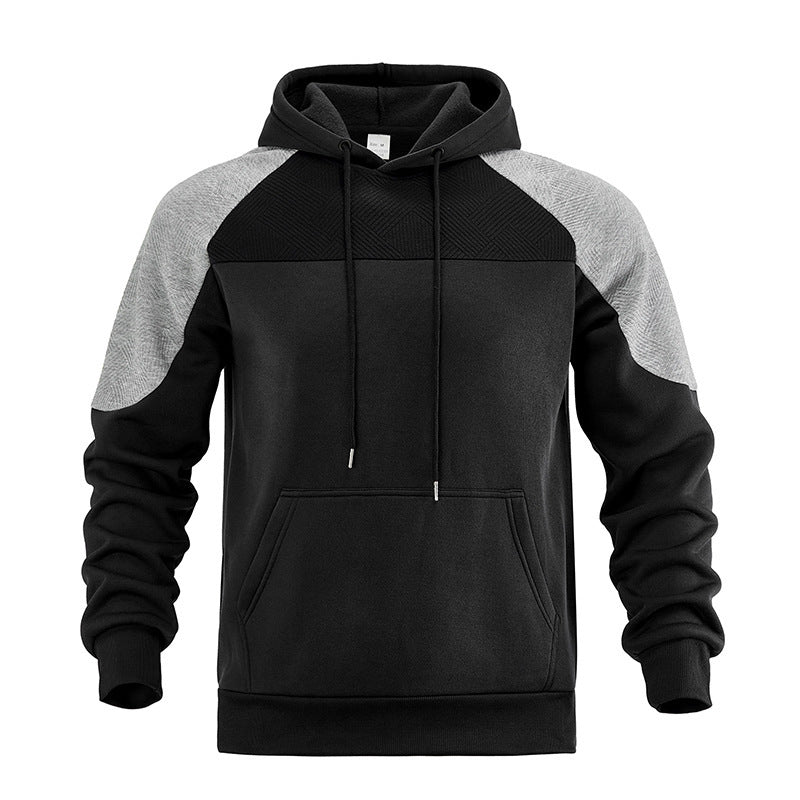 Herren sportlicher Kapuzenpullover mit strukturiertem Design und Kontrastärmeln ModeGeist