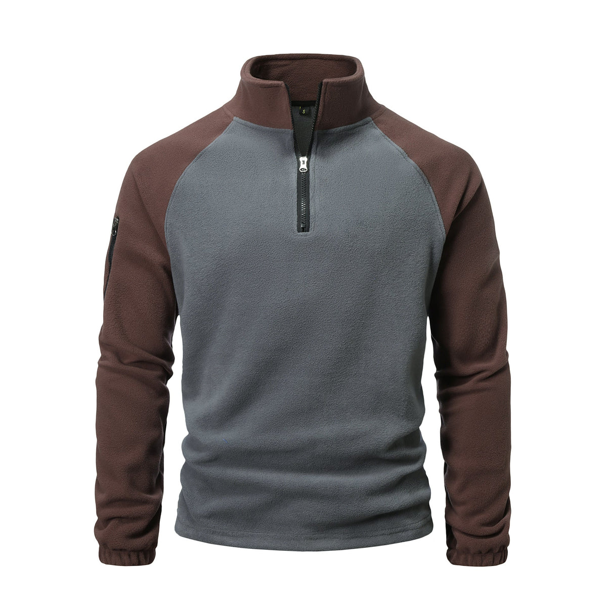 Herren Fleece-Pullover mit halbem Reißverschluss und praktischem Taschen-Design ModeGeist