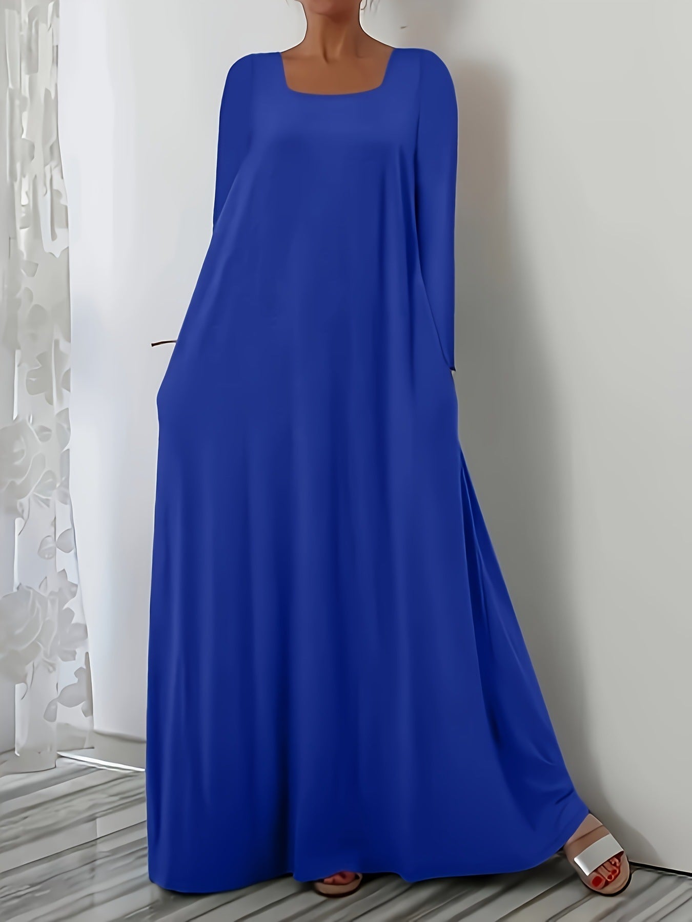 Damen Weit geschnittenes Maxikleid mit praktischen Taschen ModeGeist
