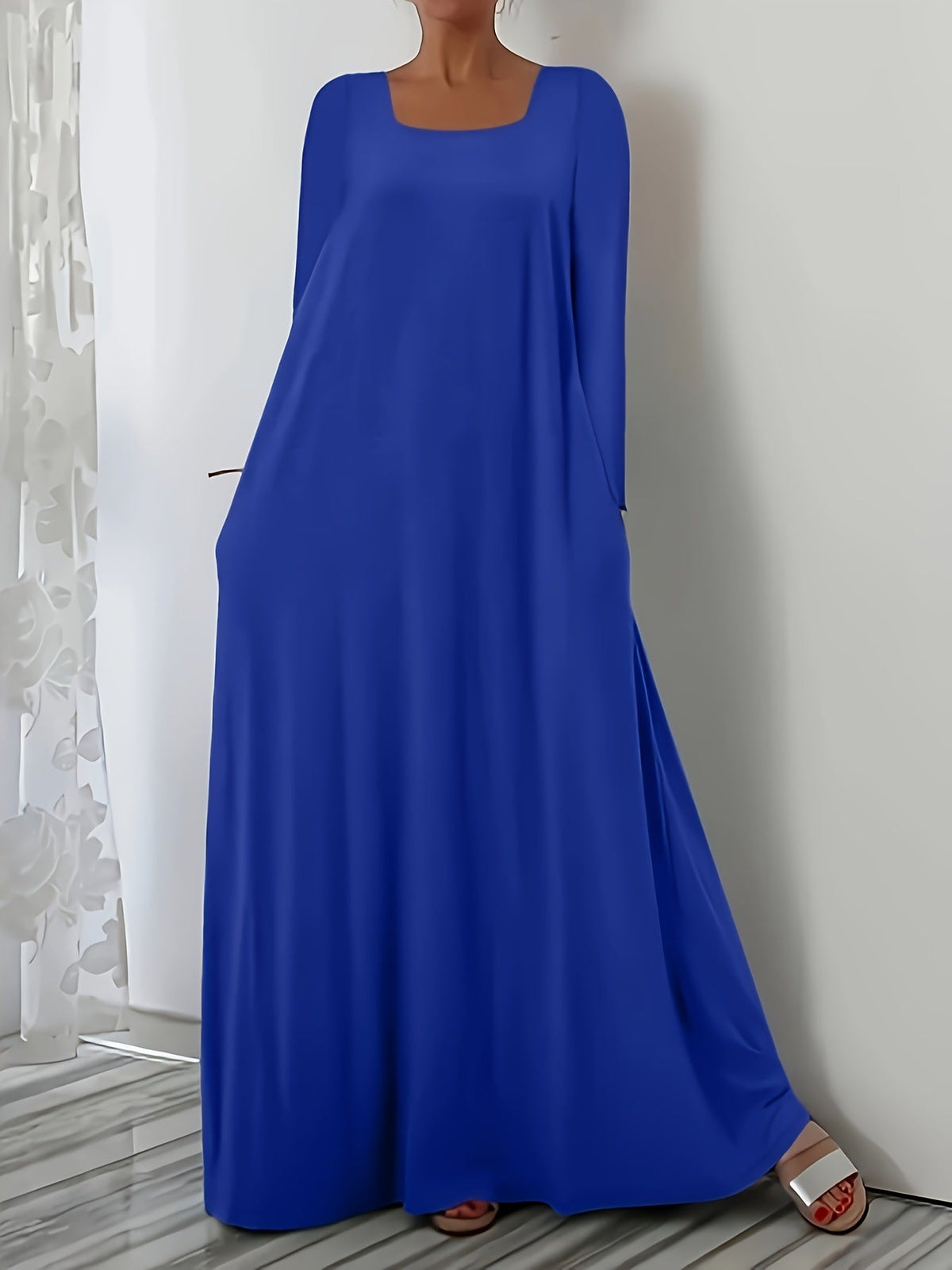 Damen Weit geschnittenes Maxikleid mit praktischen Taschen ModeGeist