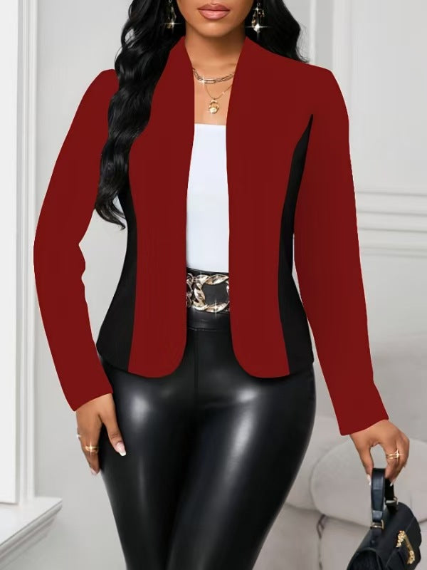 Damen moderne Blazerjacke mit farblich abgesetzten Einsätzen ModeGeist
