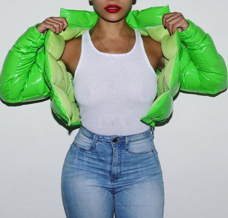 Damen Glänzende Kurzdaunenjacke ModeGeist