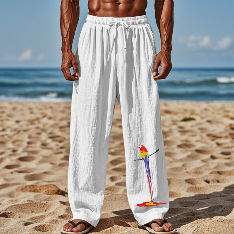 Herren Strandhose aus leichtem, atmungsaktivem Gewebe mit buntem Print ModeGeist