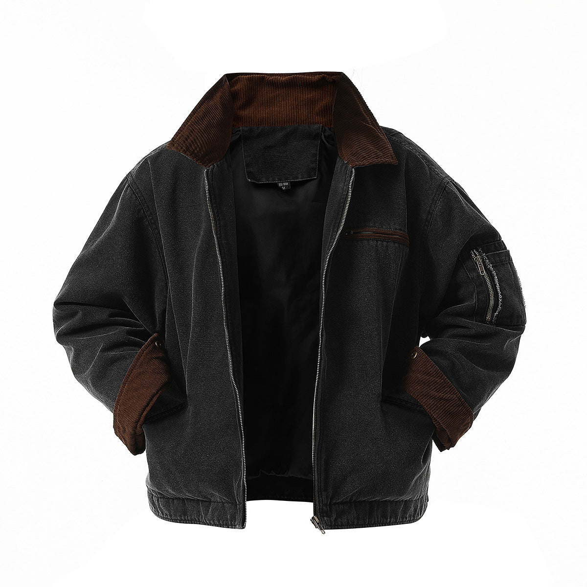 Herren urbane Übergangsjacke mit strukturiertem Stehkragen und zahlreichen praktischen Taschen ModeGeist