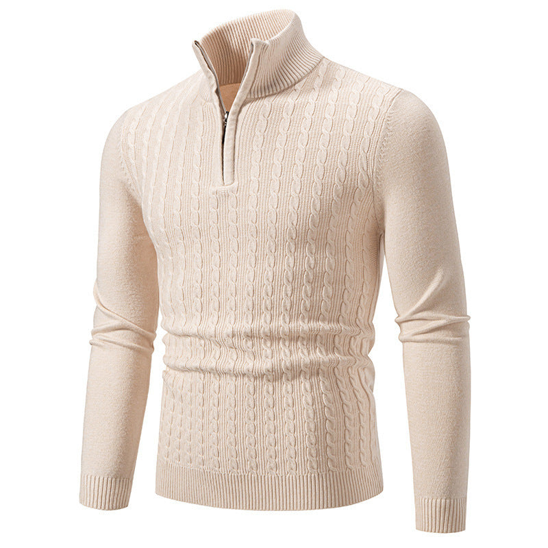 Herren modischer Rollkragenpullover mit Reißverschluss ModeGeist