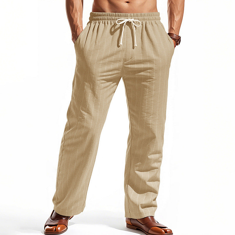 Herren lässige Freizeithose mit elastischem Bund und modernen Streifen ModeGeist