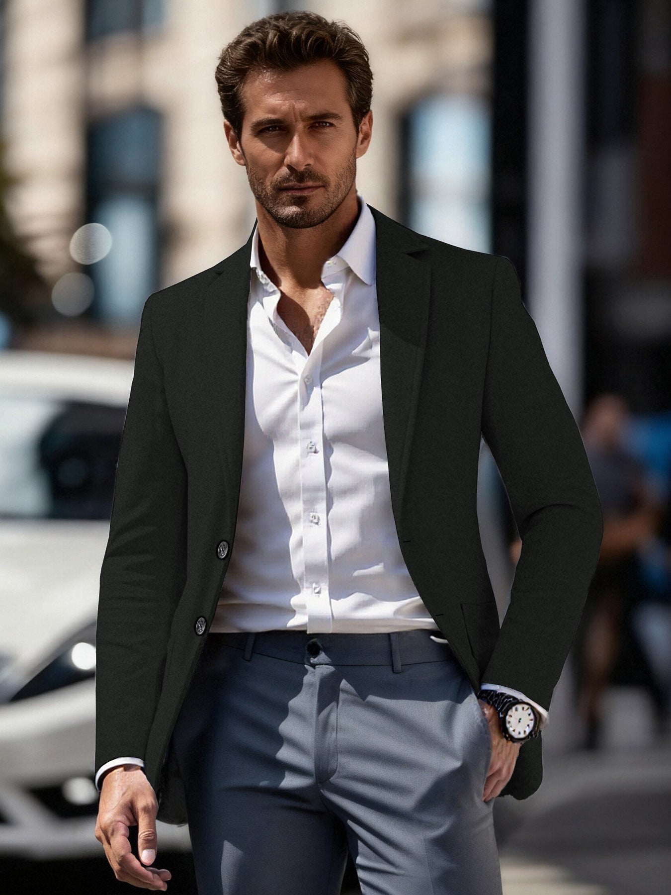 Herren eleganter Business-Anzugblazer mit schmaler Passform ModeGeist