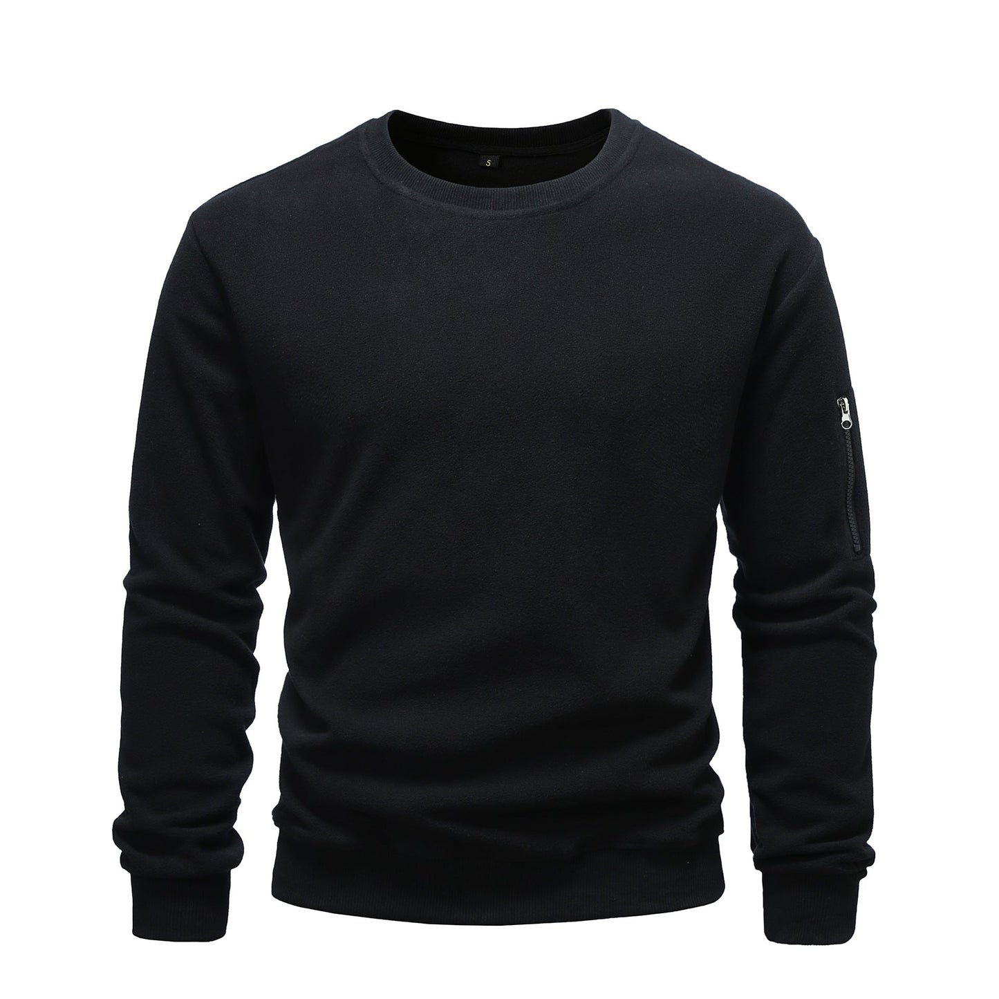 Herren kuscheliger Fleece-Pullover mit Reißverschlusstasche ModeGeist
