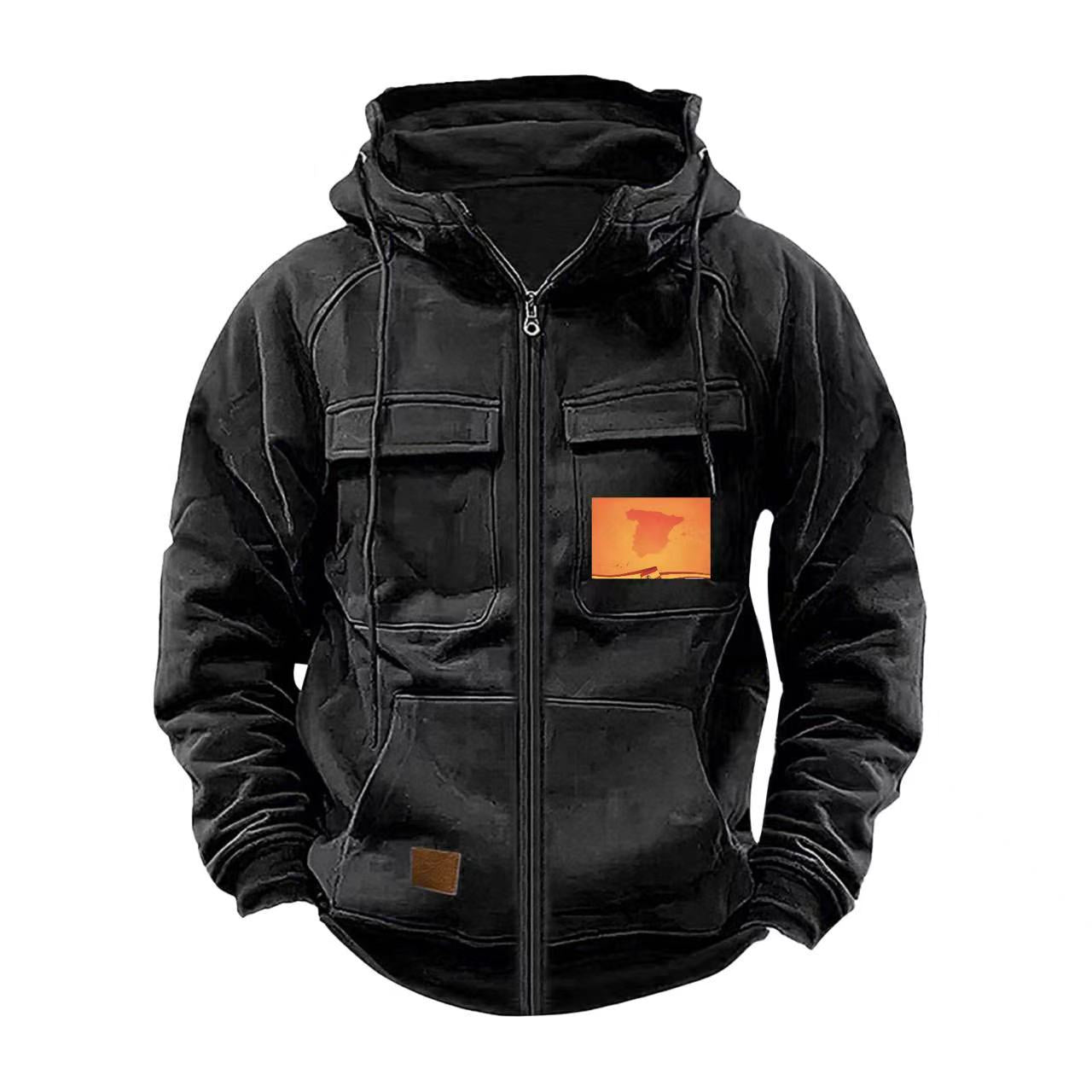 Herren multifunktionale Kapuzenjacke mit praktischen Taschen ModeGeist