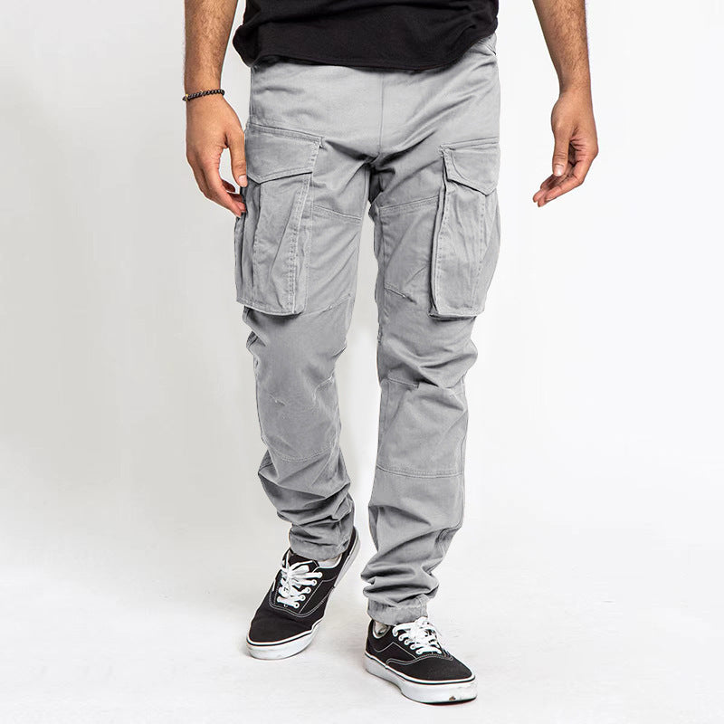Herren modische Cargo-Hose mit multifunktionalen Taschen und elastischem Bund ModeGeist