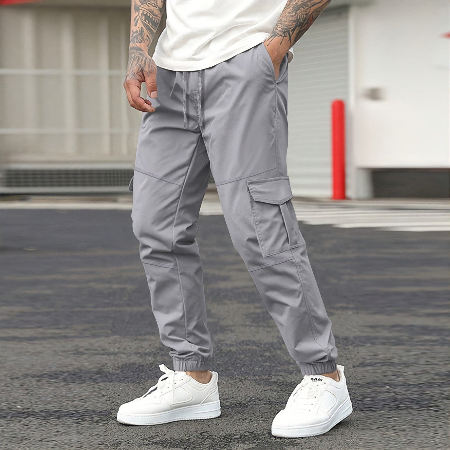 Herren Cargo-Jogginghose mit elastischem Bund und praktischen Cargotaschen ModeGeist