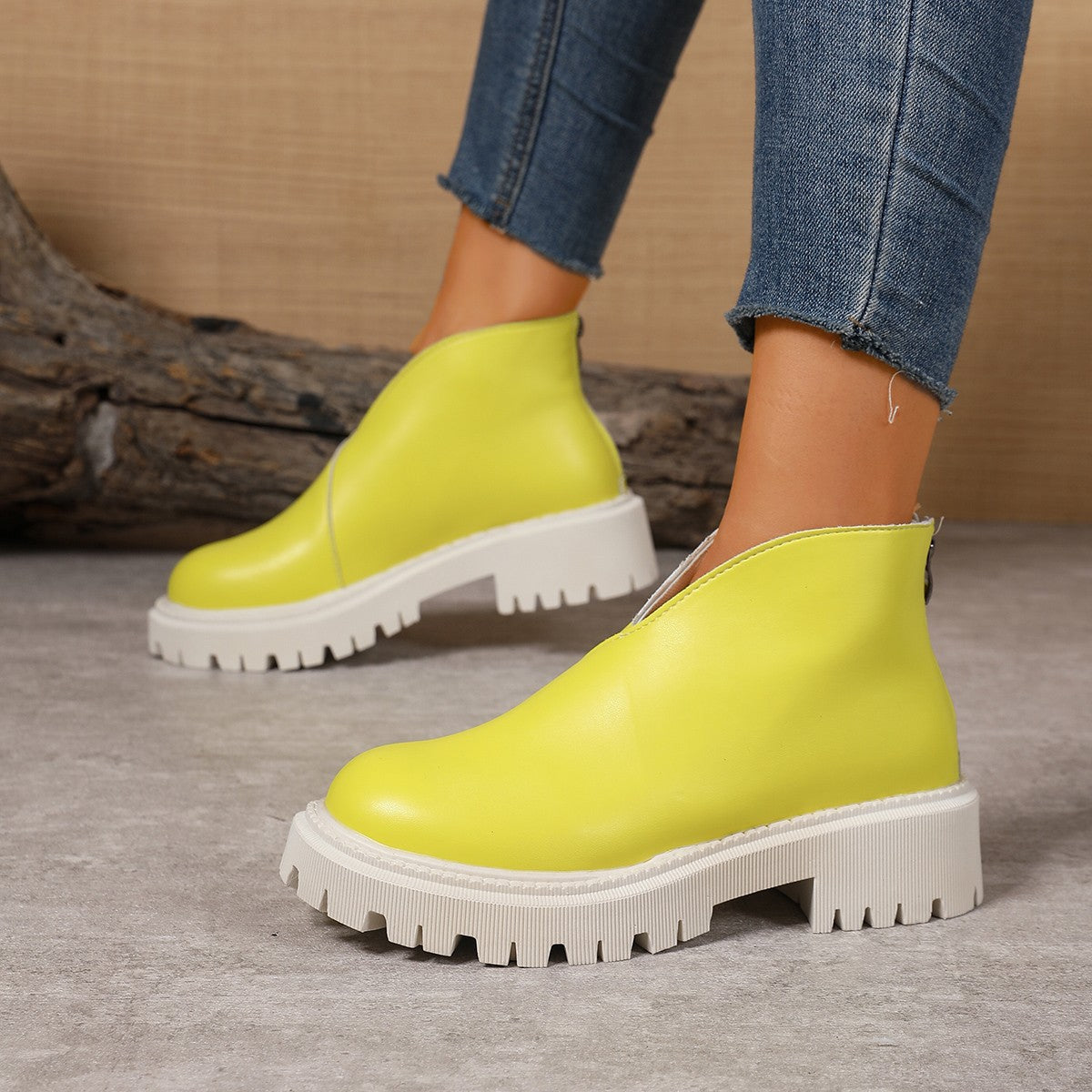 Damen Modische Chelsea-Boots mit trendigem Plateau und rutschfester Sohle ModeGeist