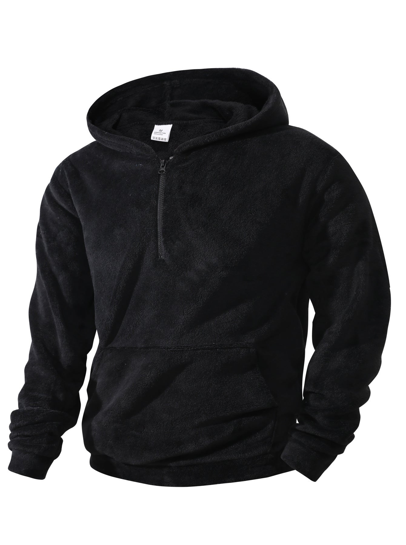 Herren Fleece-Hoodie mit innovativem halblangem Reißverschluss ModeGeist