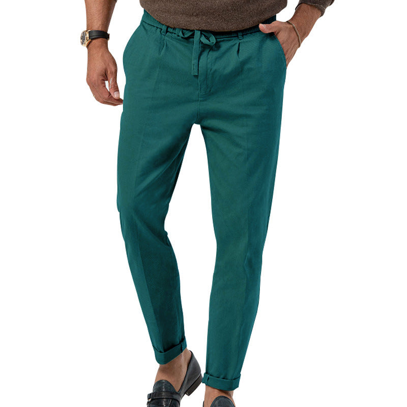 Herren Elegante Leinenhose mit elastischem Bund und praktischen Taschen ModeGeist