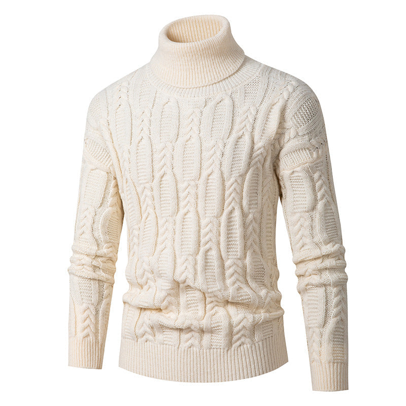 Herren Hochwertiger Rollkragenpullover mit Strukturmuster ModeGeist