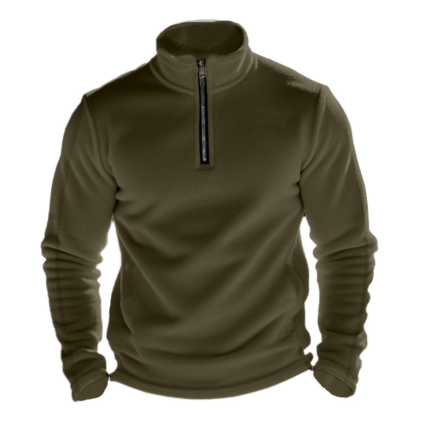 Herren Fleece-Oberteil mit kurzem Reißverschluss und hohem Kragen ModeGeist