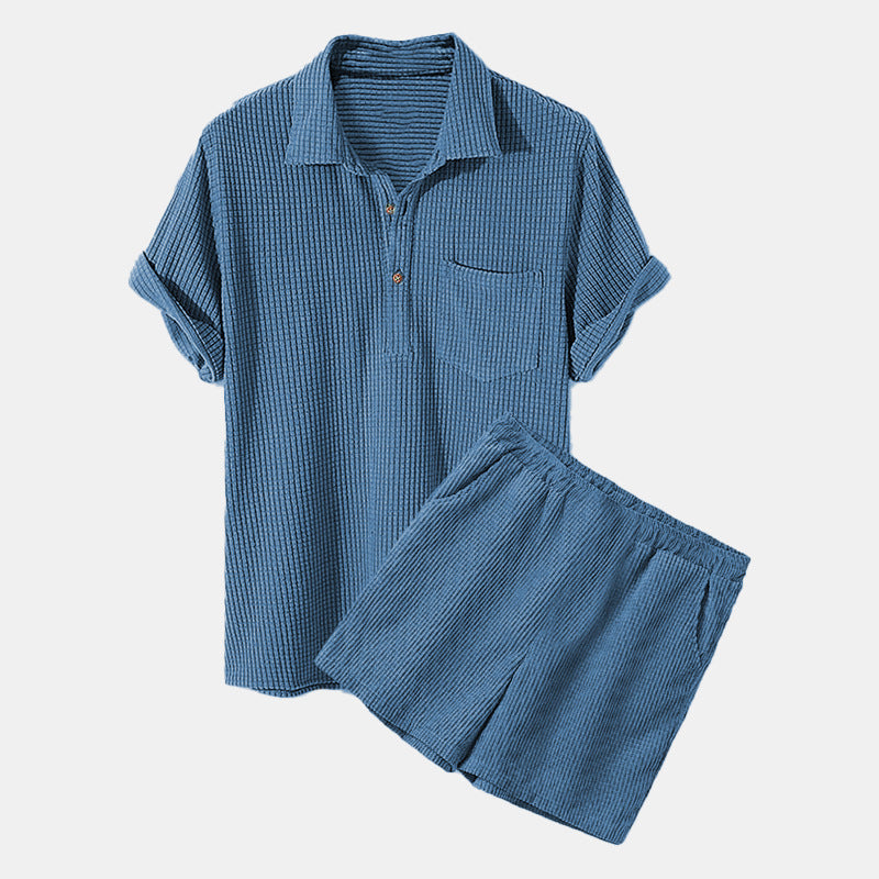Damen Sonnen-Pyjama Set mit kurzem Shirt und Hose ModeGeist