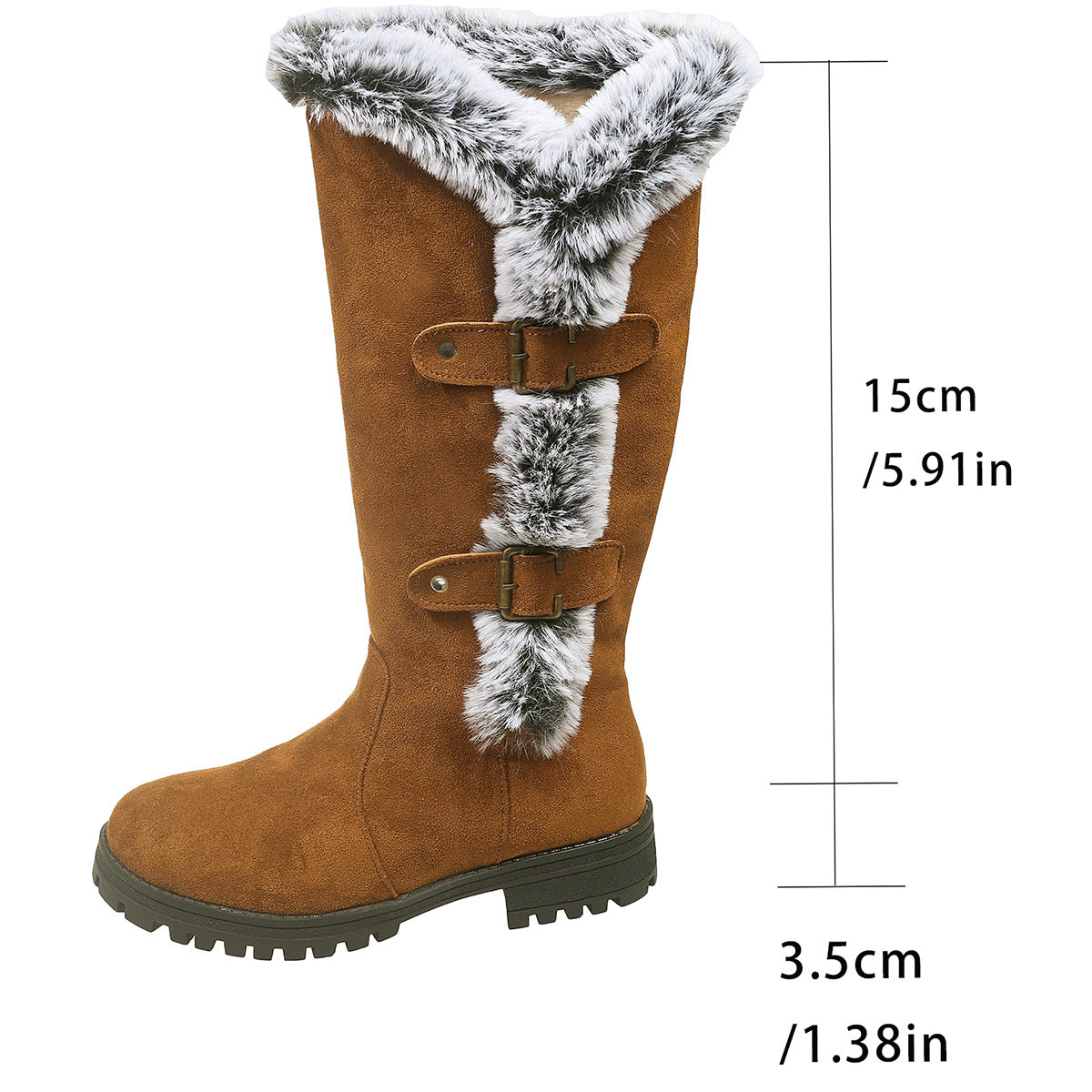 Damen Winterstiefel mit kuscheligem Kunstfellkragen und rutschfester Sohle ModeGeist