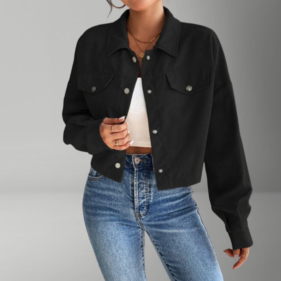 Damen Kurzjacke aus cordartigem Material ModeGeist