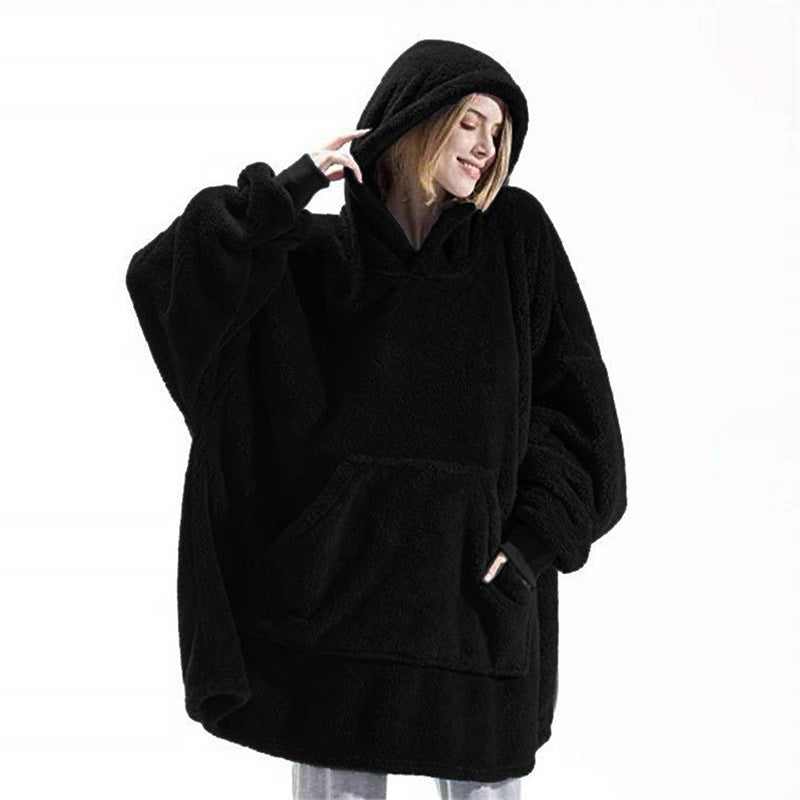 Damen oversize Fleece-Hoodie mit Kängurutasche und Kapuze ModeGeist