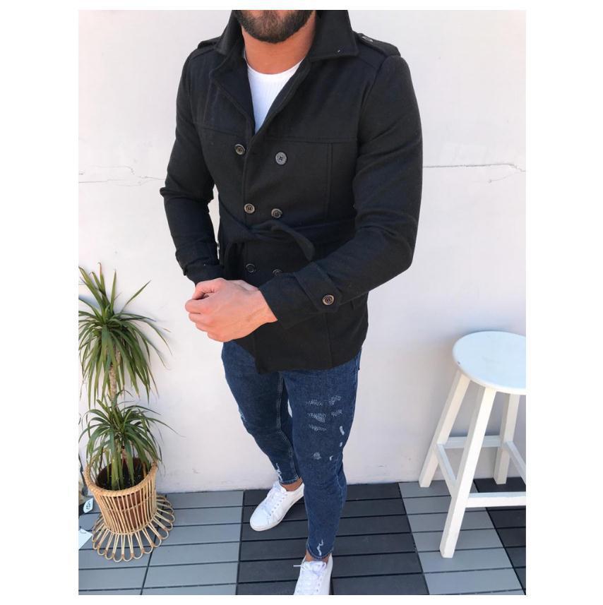 Herren Mantel mit doppelter Knopfreihe ModeGeist