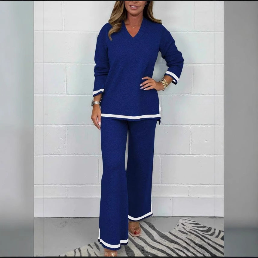 Damen Lässiges Strick-Set mit weitem Schnitt und eleganten Kontrasten ModeGeist