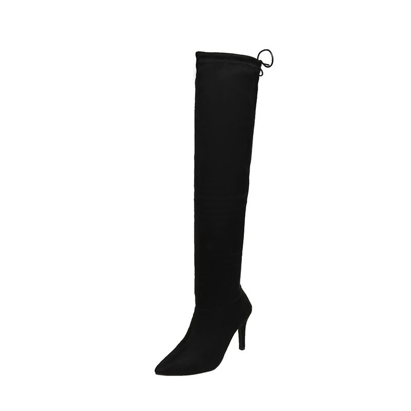 Elegante Damen-Stiefel über Kniehöhe mit hohem Absatz