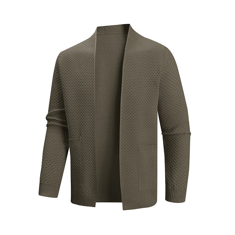 Herren Strickjacke mit strukturiertem Design und praktischen Taschen ModeGeist