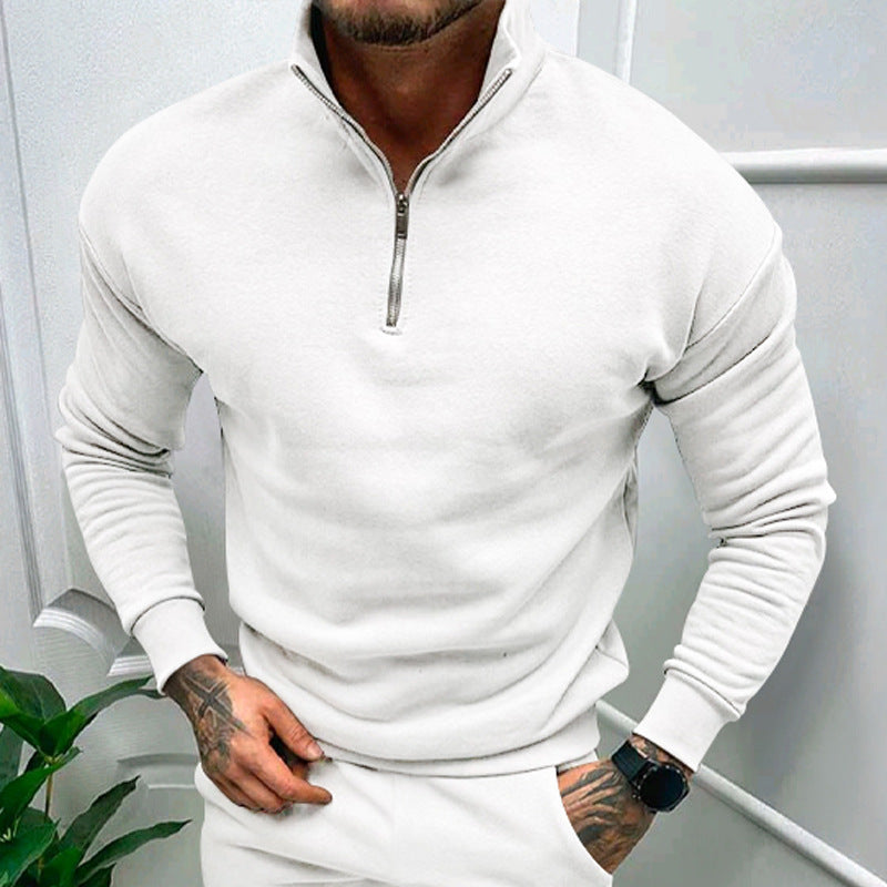 Herren Sweatshirt mit Stehkragen und Reißverschluss ModeGeist
