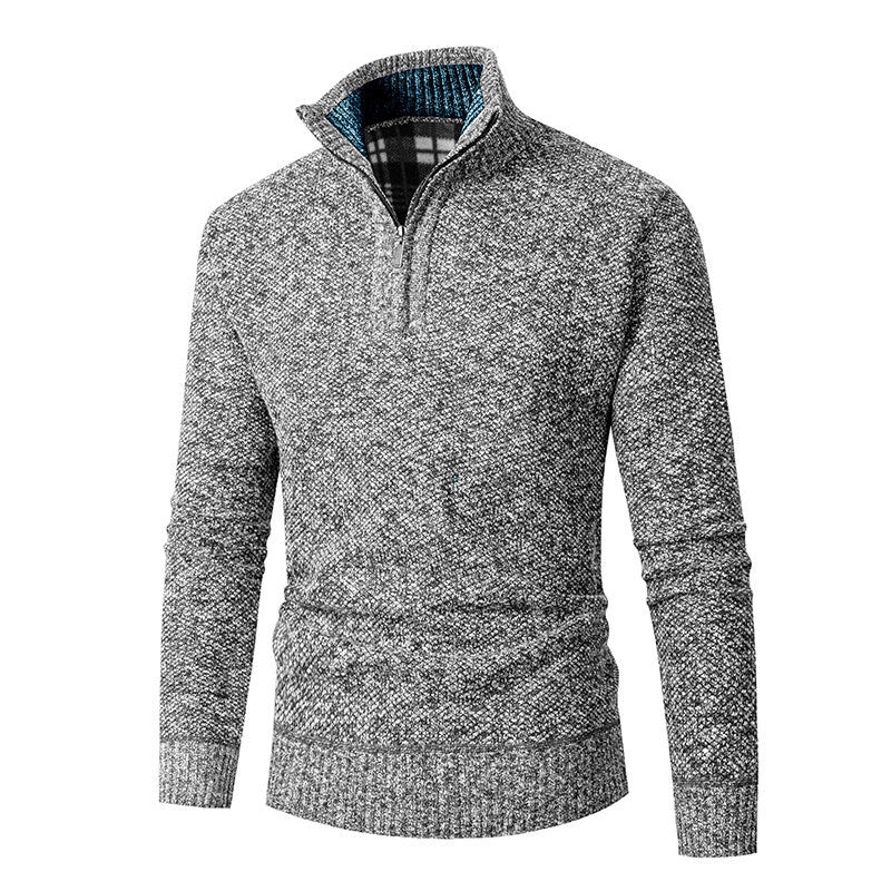 Herren Pullover mit hohem Kragen und praktischem Reißverschluss ModeGeist
