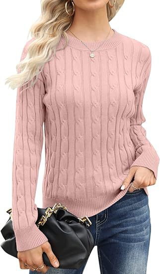 Damen klassischer Strickpullover mit Zopfdesign ModeGeist