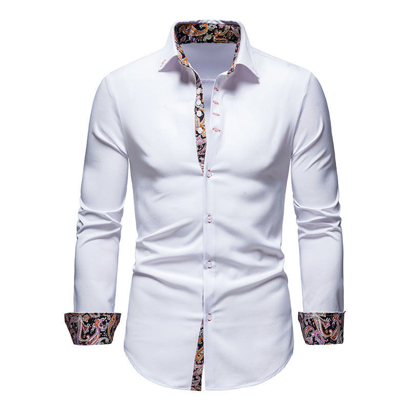 Herren elegantes Langarmhemd mit auffälligem Paisley-Muster ModeGeist