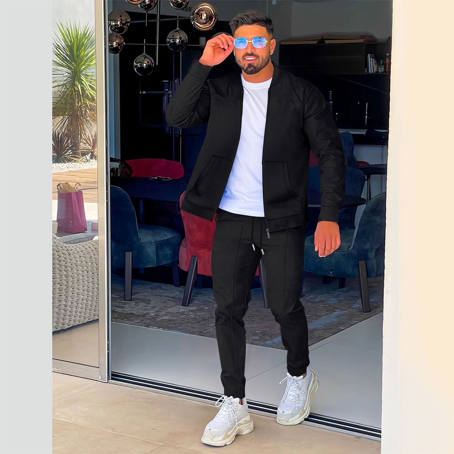 Herren sportliches Outfit mit leicht strukturiertem Design ModeGeist