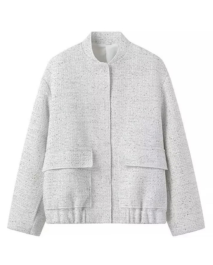 ModeGeist | Gold Pailletten Stehkragenjacke