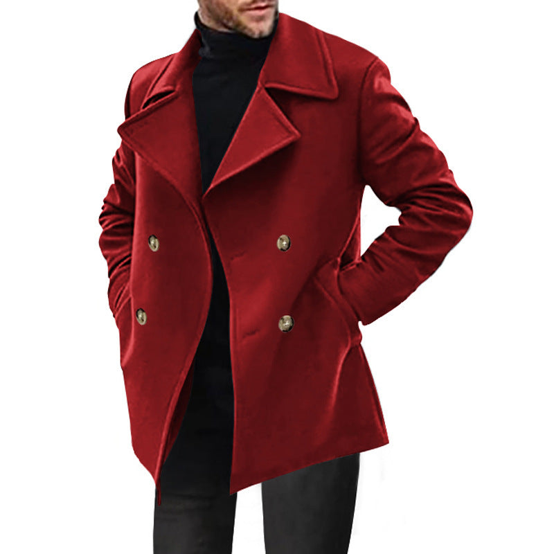 Herren klassischer Peacoat mit modischem Revers und eleganten Knopfdetails ModeGeist