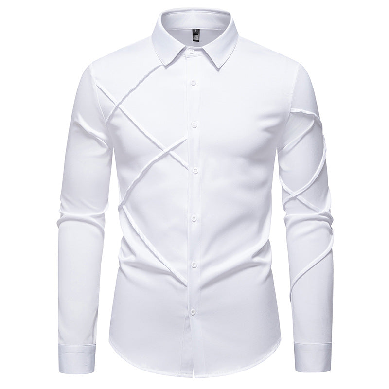 Herren Langarmhemd mit asymmetrischem Design ModeGeist