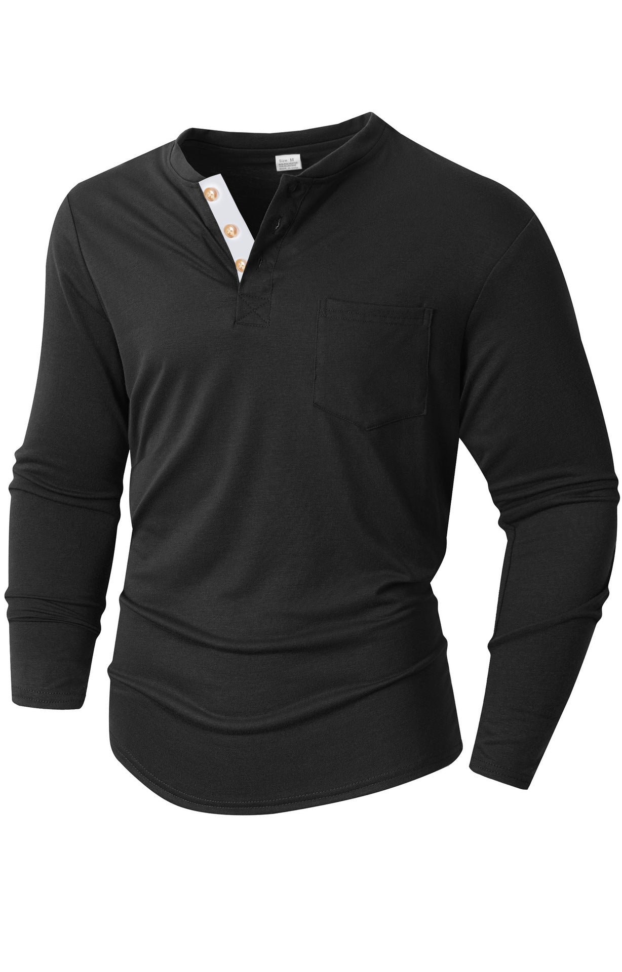 Herren langärmliges Henley-Shirt ModeGeist